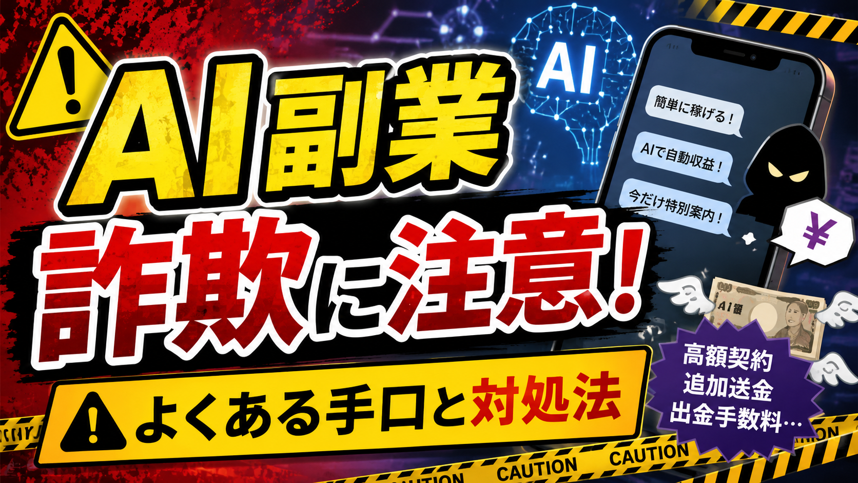 AI副業詐欺に注意！よくある手口と騙されたときの対処法