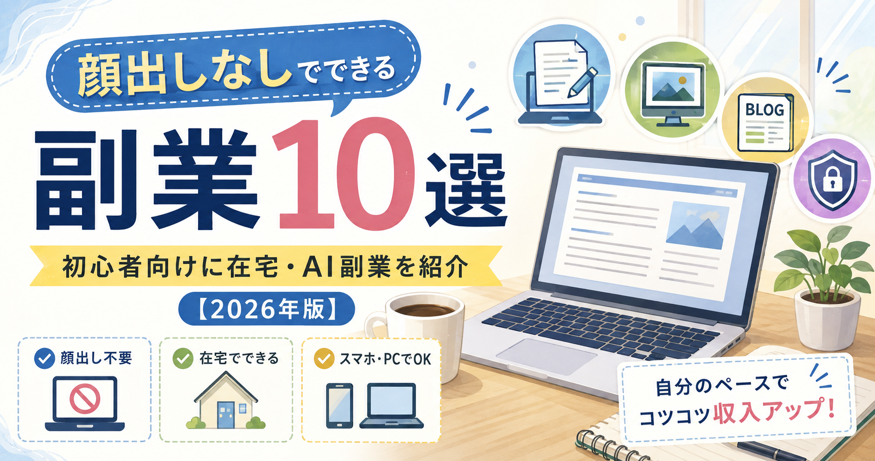 顔出しなしでできる副業10選｜初心者向けに在宅・AI副業を紹介【2026年版】