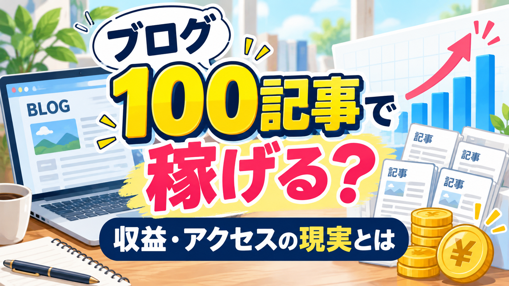 ブログ100記事で収益・アクセスはどうなる？書く意味と100記事を目標にする注意点
