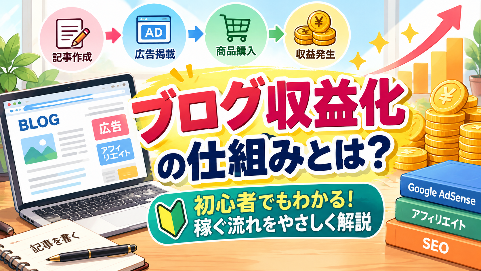 ブログ収益化の仕組みとは？初心者向けに広告・アフィリエイトで稼ぐ流れを解説