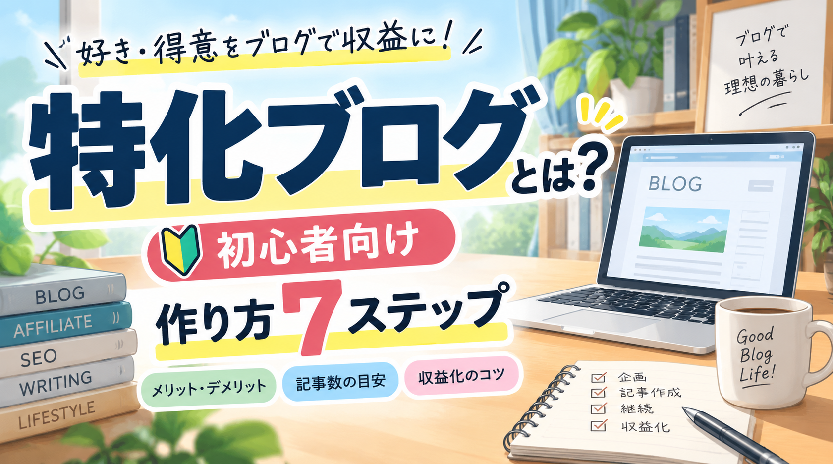 特化ブログとは？雑記ブログとの違い・作り方・記事数を初心者向けに解説